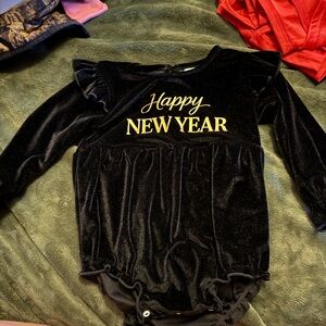 Black Velvet Happy New Year Bodysuit